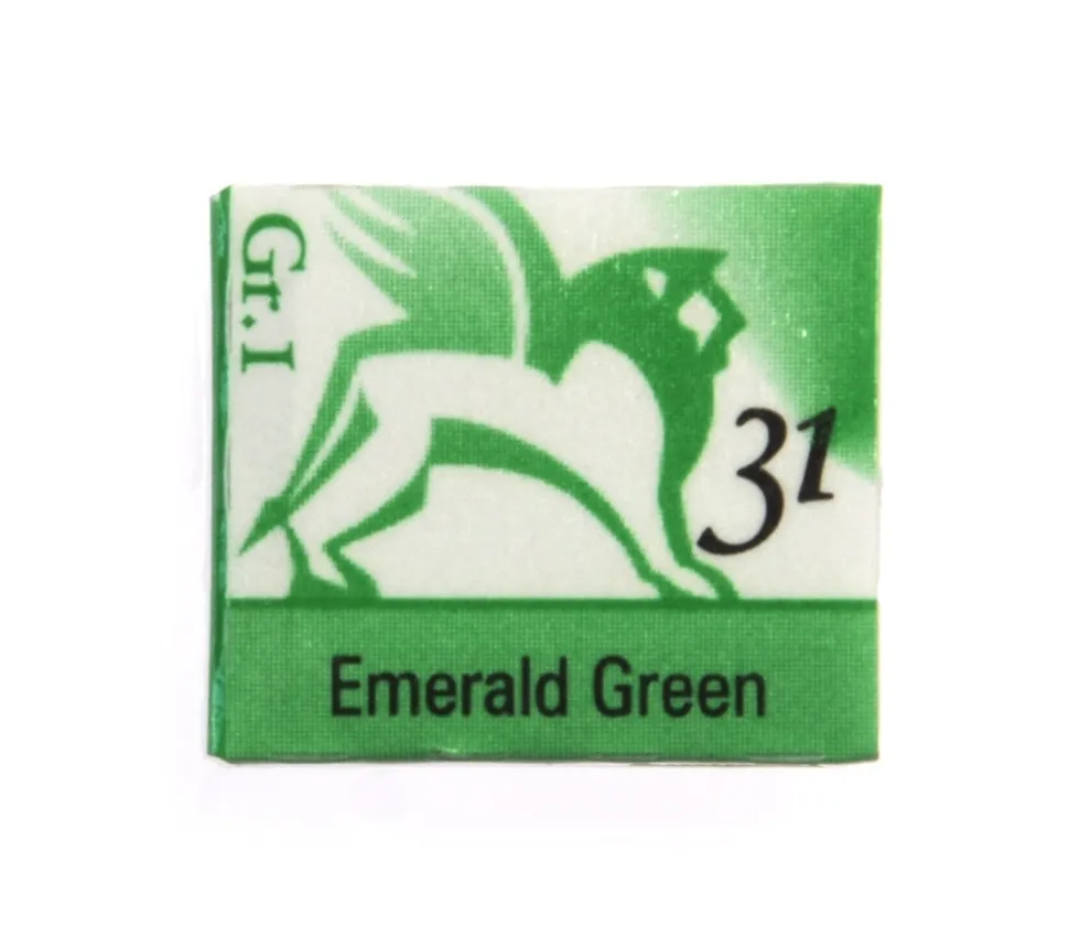 Akwarele w półkostkach - Renesans - 31, emerald green, 1,5 ml