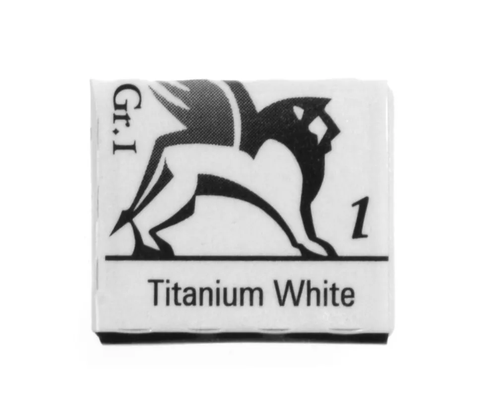 Akwarele w półkostkach - Renesans - 1, titanium white, 1,5 ml