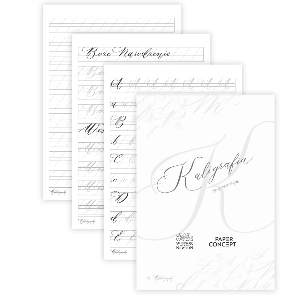 Arkusz do ćwiczeń z kaligrafii nowoczesnej - PaperConcept - Świąteczne wyrażenia