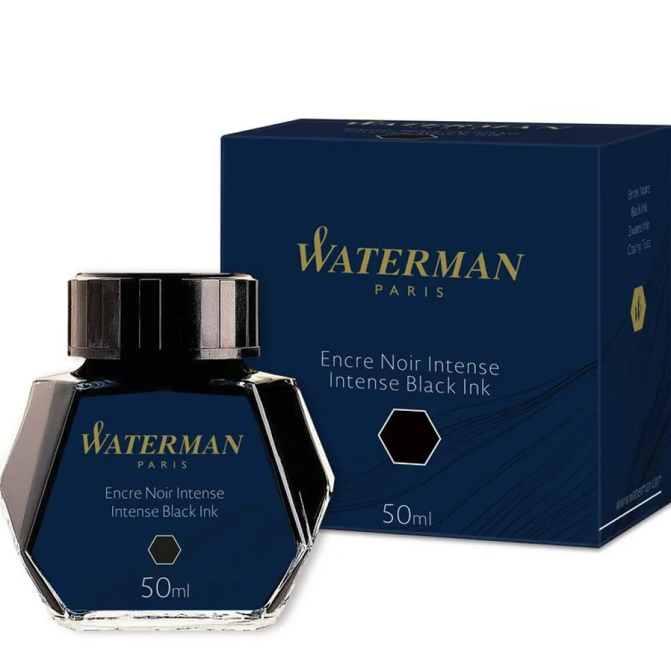 Atrament do piór wiecznych - Waterman - Intense Black, 50 ml