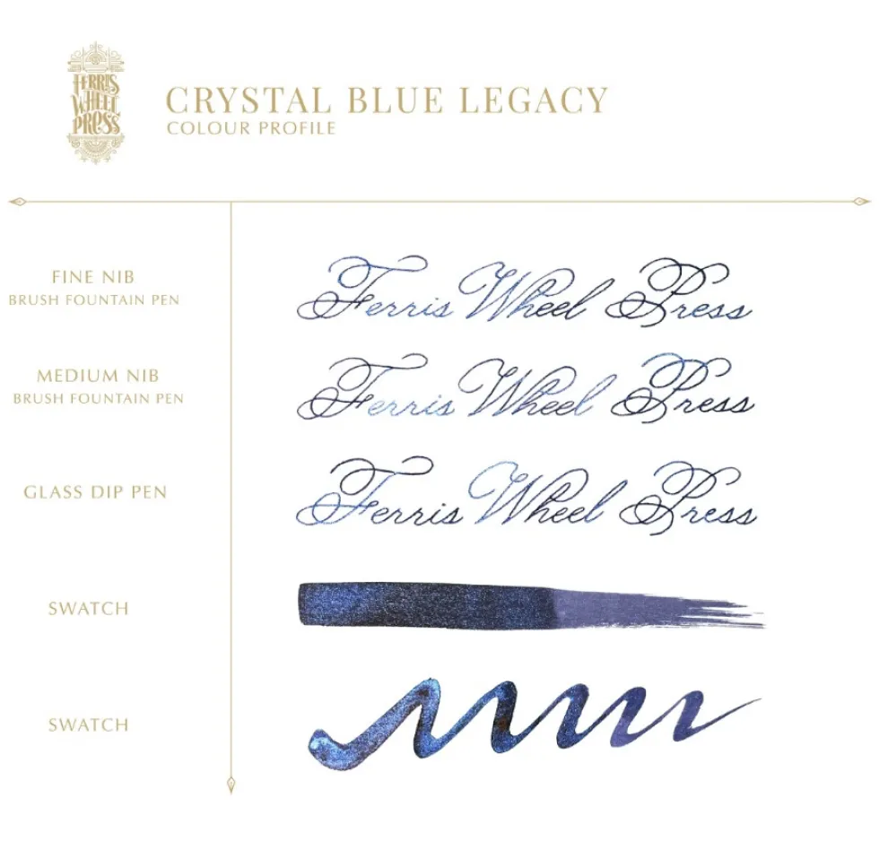 Atrament - Ferris Wheel Press - Crystal Blue Legacy, 38 ml