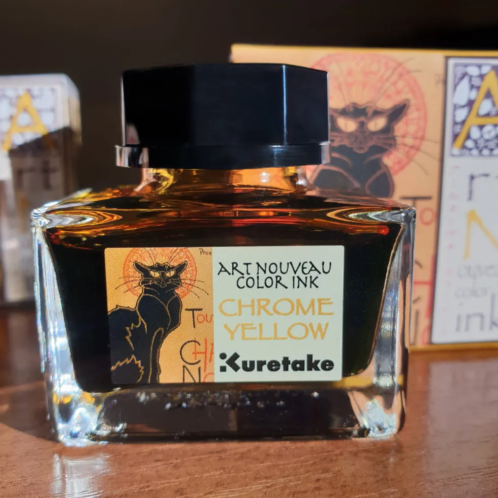 Atrament Ink-Cafe Art Noveau - Kuretake - Chrome Yellow, 21 ml