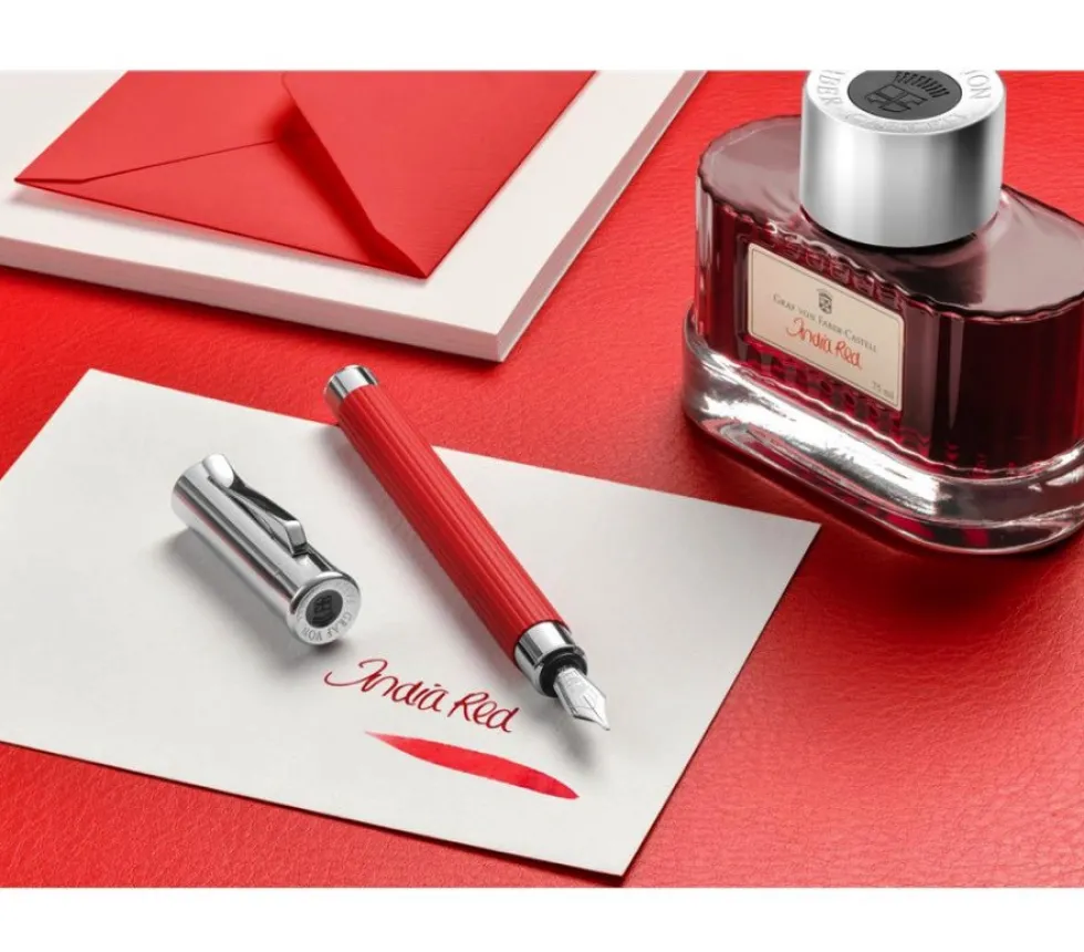 Atrament permanentny - Graf Von Faber-Castell - India Red, 75 ml