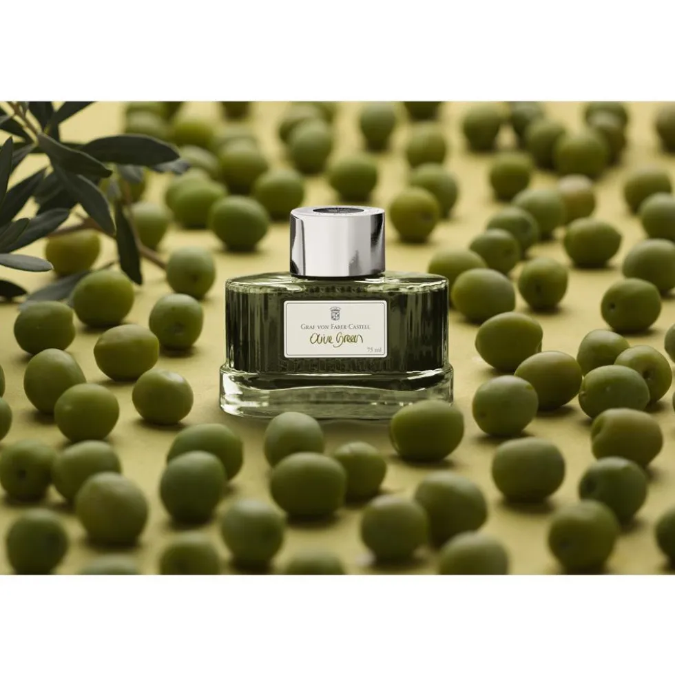 Atrament permanentny - Graf Von Faber-Castell - Olive Green, 75 ml