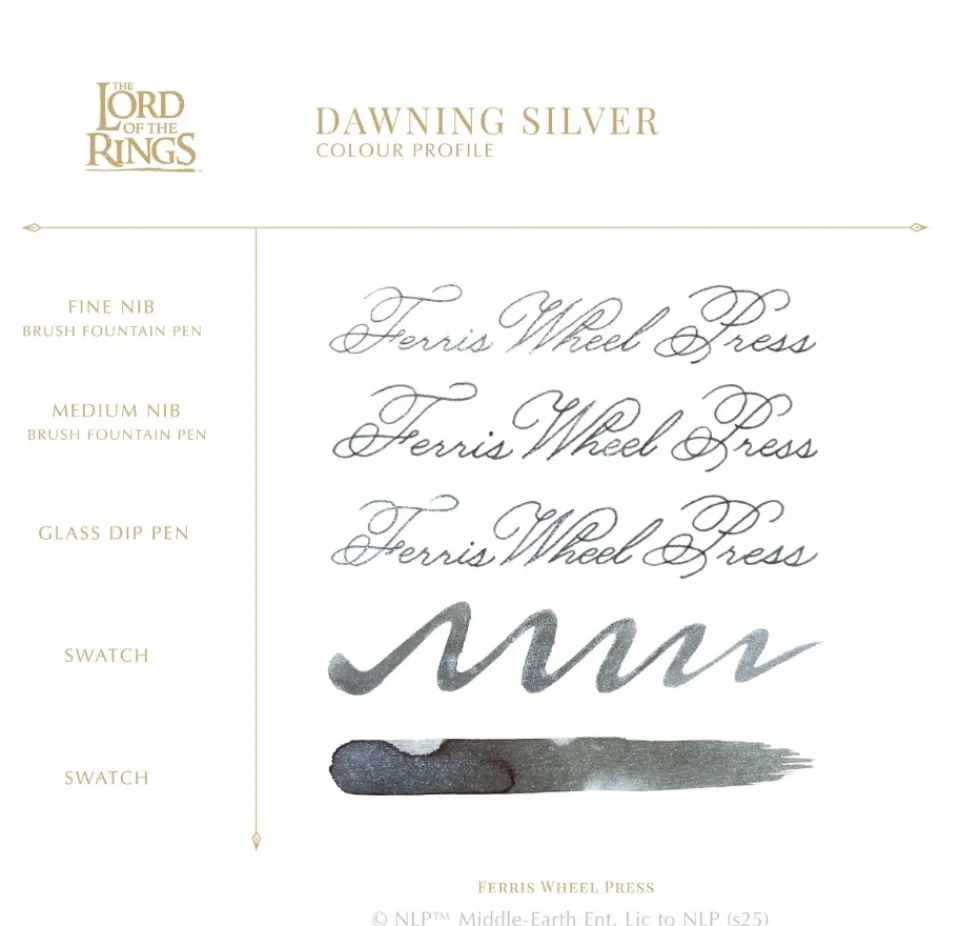 Atrament The Lord of the Rings - Ferris Wheel Press - Dawning Silver 28 ml