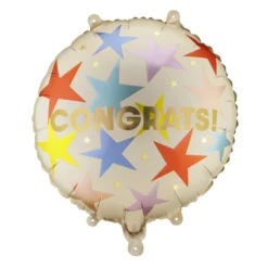 Balon foliowy Congrats! - beżowy 35 cm