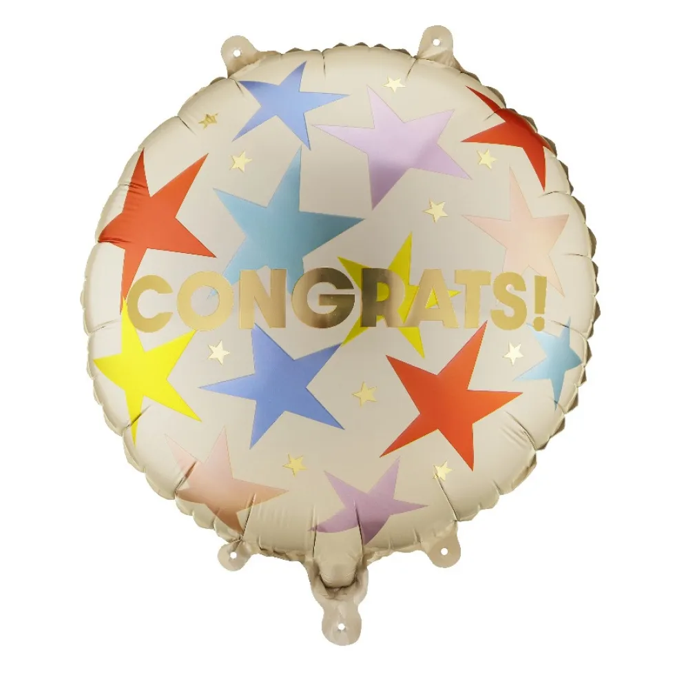 Balon foliowy Congrats! - beżowy 35 cm