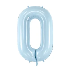 Balon foliowy Cyfra 0 - jasnoniebieski, 72 cm