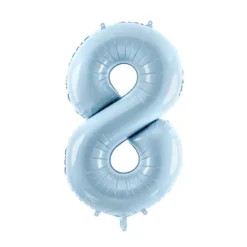 Balon foliowy Cyfra 8 - jasnoniebieski, 72 cm