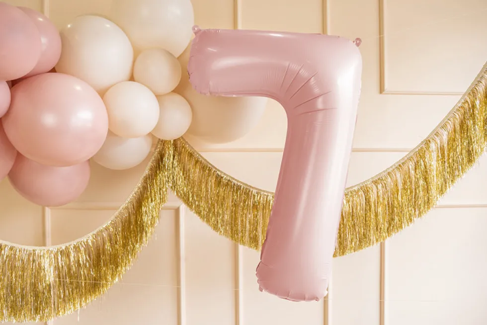 Balon foliowy Cyfra 8 - jasnoróżowy, 72 cm