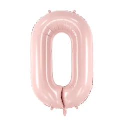 Balon foliowy Cyfra 0 - jasnoróżowy, 72 cm