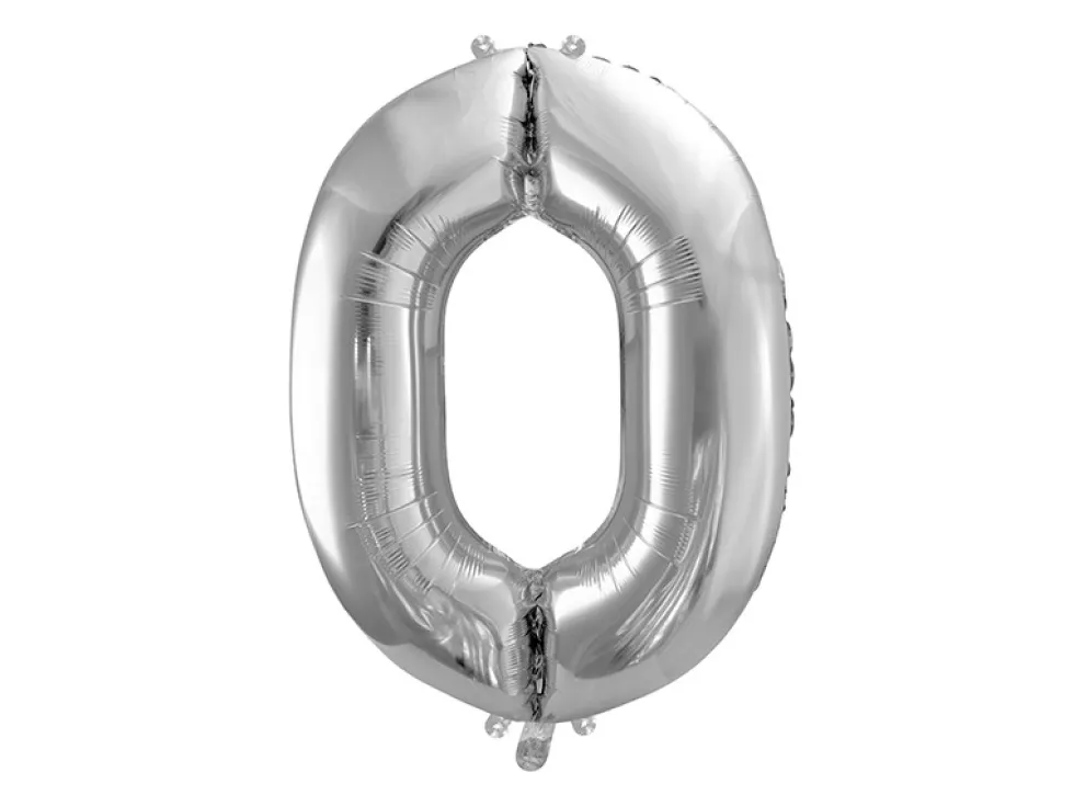 Balon foliowy cyfra 1 - srebrny, 86 cm