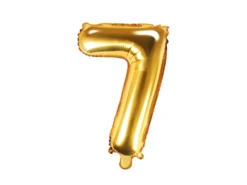 Balon foliowy cyfra 6 - złoty, 35 cm