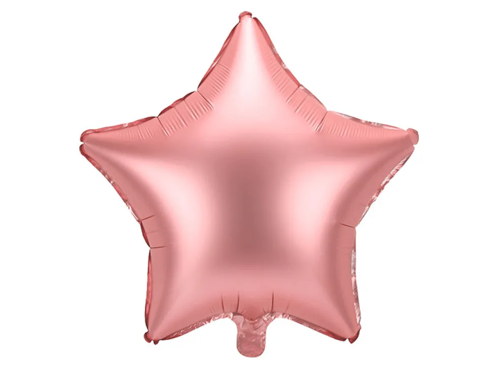 Balon foliowy Gwiazdka - różowe złoto, 42 cm