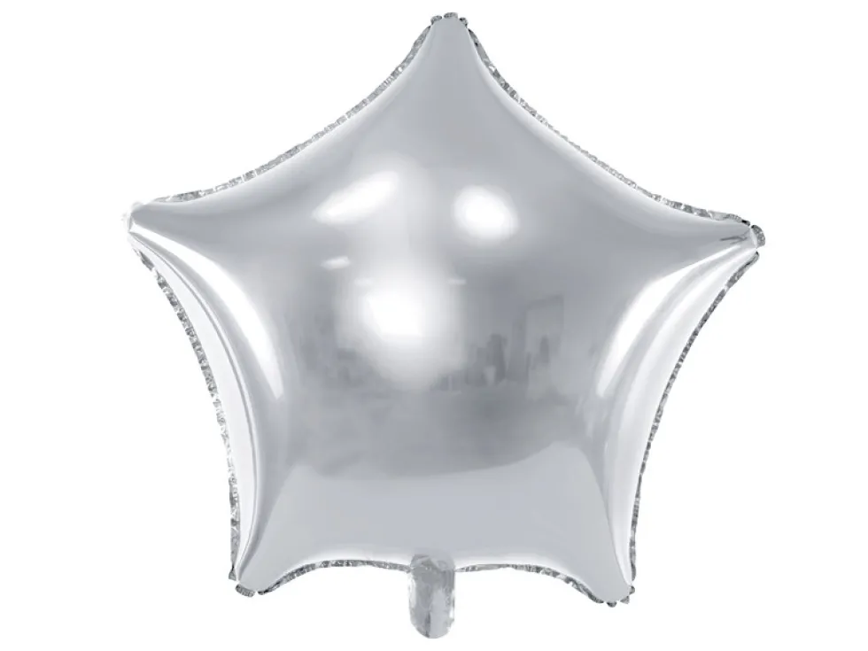 Balon foliowy Gwiazdka - srebrny, 42 cm