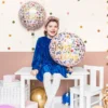 Balon foliowy Happy Birthday - jasnoróżowy, 35 cm
