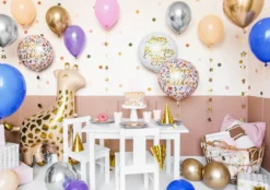 Balon foliowy Happy Birthday - jasnoróżowy, 35 cm