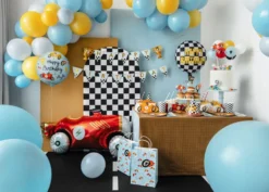 Balon foliowy Happy Birthday - niebieski 35 cm