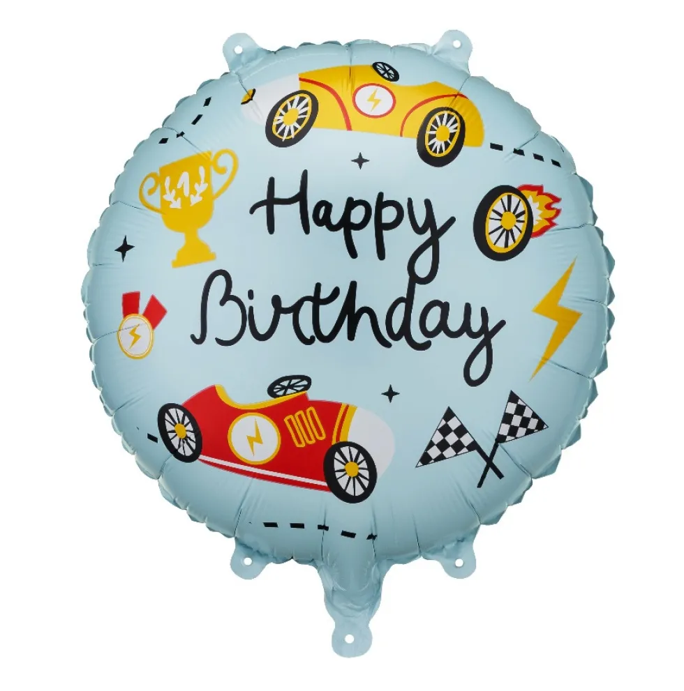 Balon foliowy Happy Birthday - niebieski 35 cm