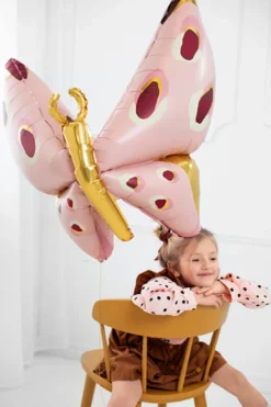 Balon foliowy Motyl - różowy, 120 x 87 cm