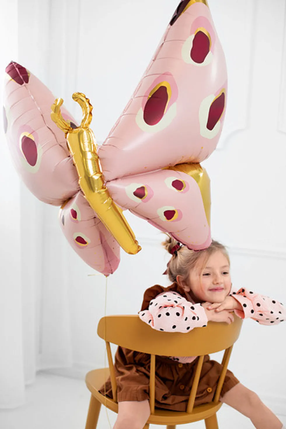 Balon foliowy Motyl - różowy, 120 x 87 cm