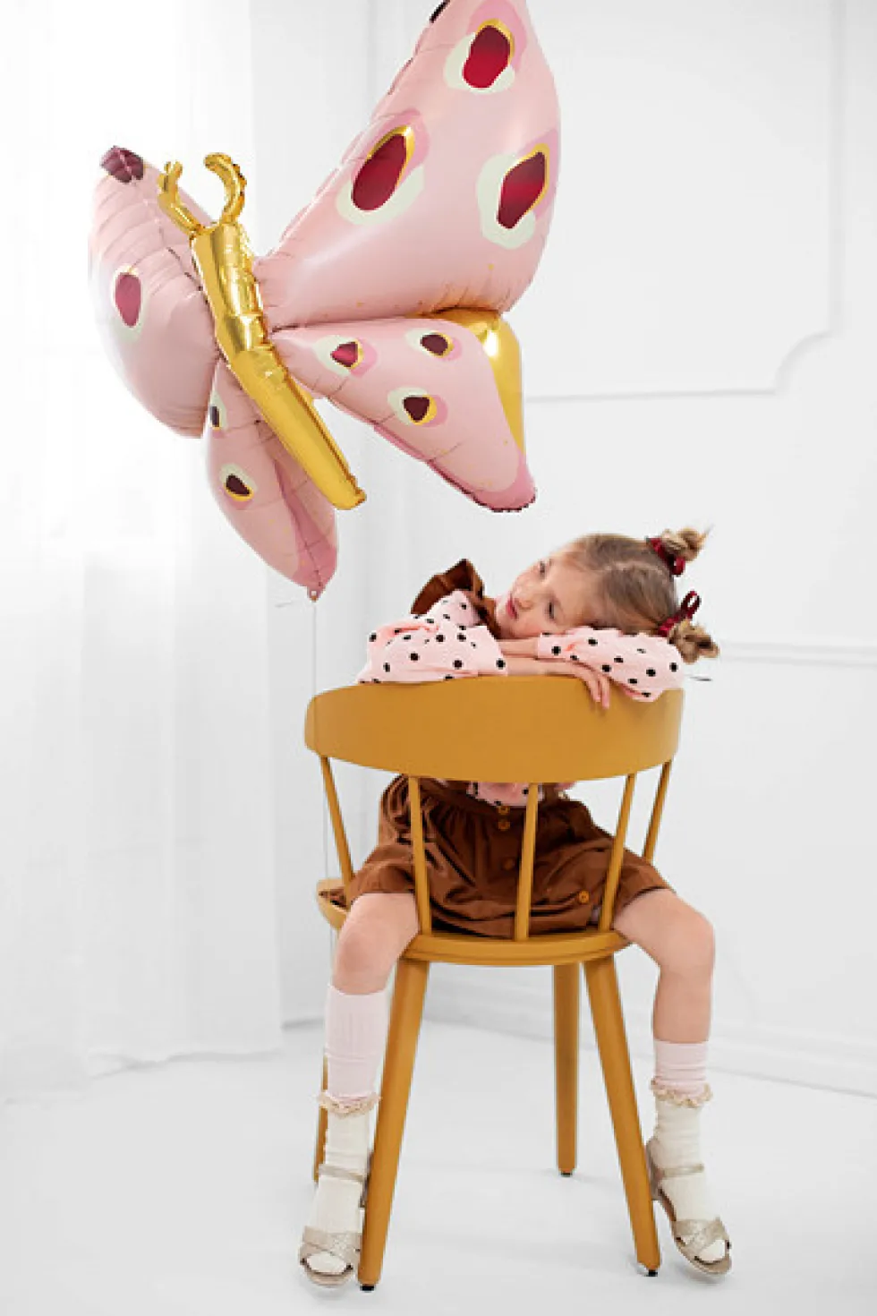 Balon foliowy Motyl - różowy, 120 x 87 cm