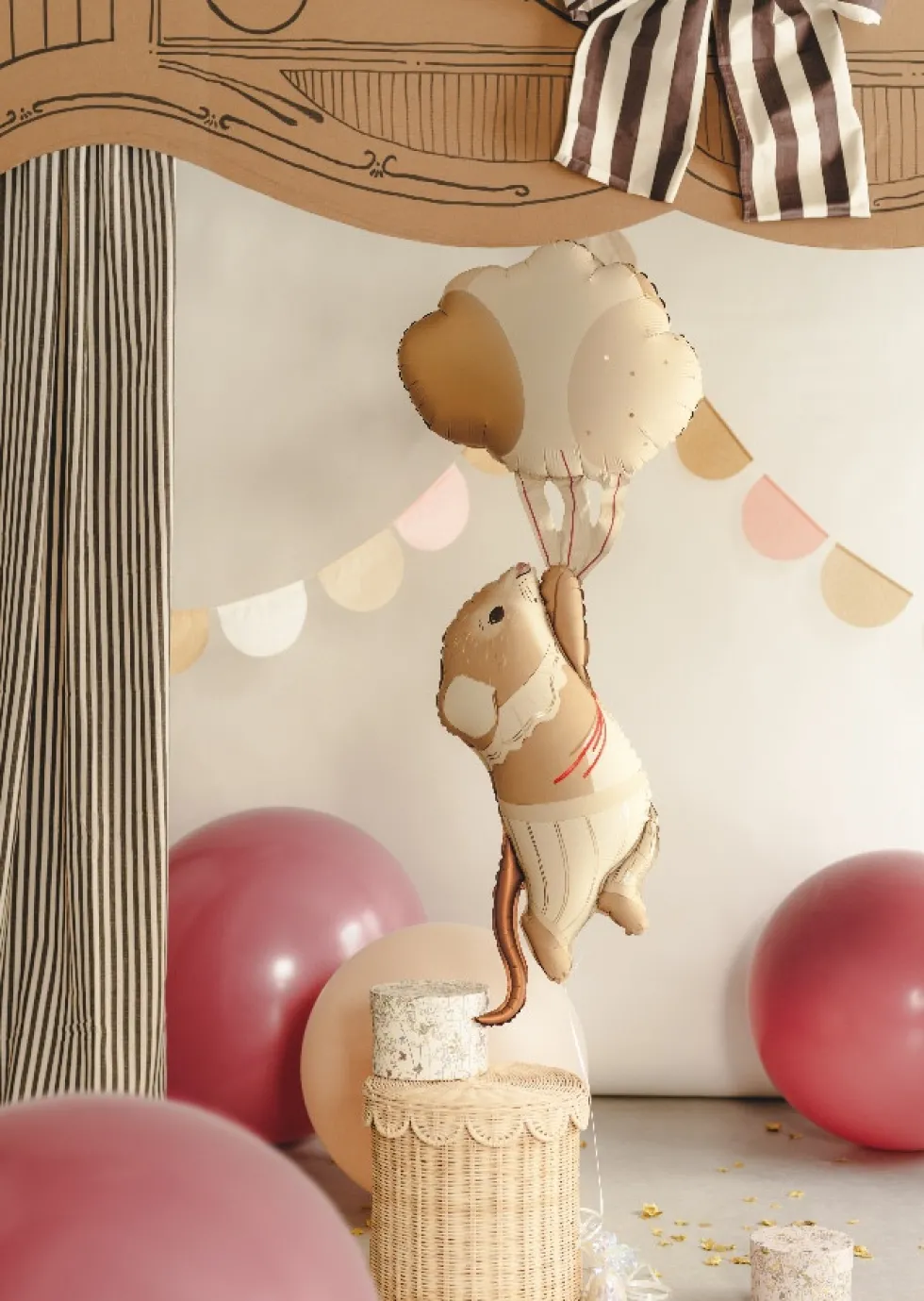 Balon foliowy Myszka z balonami - 44 x 104 cm