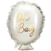 Balon foliowy, Oh Baby - biały, 53 x 69 cm