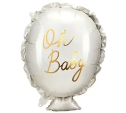 Balon foliowy, Oh Baby - biały, 53 x 69 cm