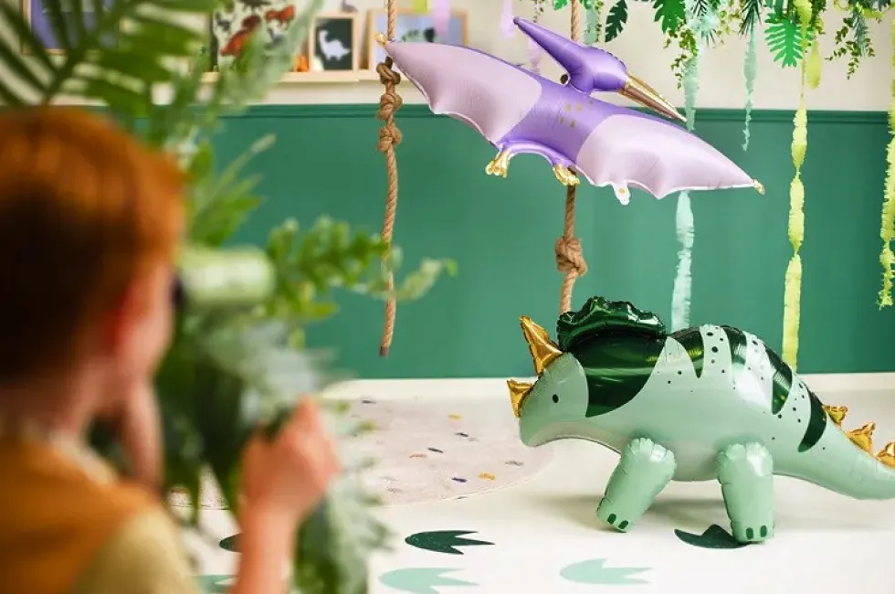 Balon foliowy, Pterodaktyl - fioletowy, 120 x 62 cm