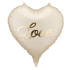 Balon foliowy Serce Love - beżowy 35 cm