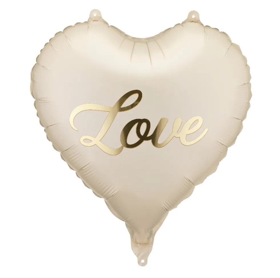 Balon foliowy Serce Love - beżowy 35 cm