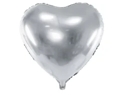 Balon foliowy Serce - srebrny, 35 cm