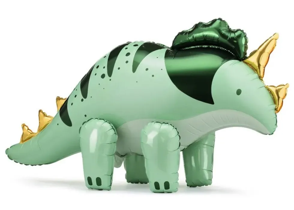Balon foliowy, Triceratops - zielony, 101 x 60,5 cm