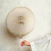 Balon foliowy Wszystkiego Najlepszego - beżowy 35 cm