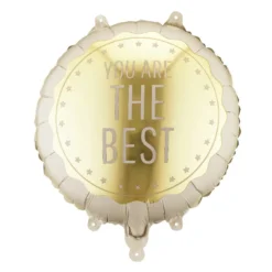 Balon foliowy You Are The Best - beżowy 35 cm