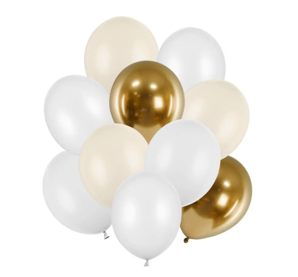 Balony lateksowe - białe, 10 szt.