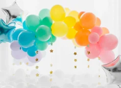 Balony lateksowe Eco, metalizowane - białe, 26 cm, 10 szt.