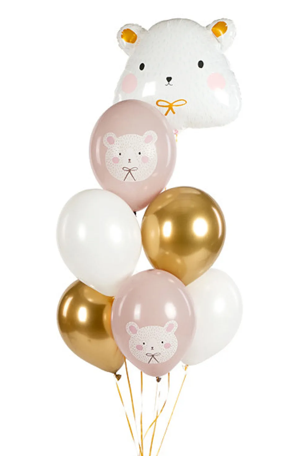 Balony lateksowe Miś polarny - pastelowe, 30 cm, 6 szt.