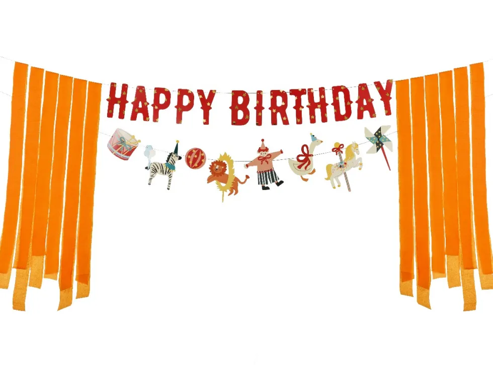 Baner Happy Birthday Cyrk - czerwony, 2,75 m