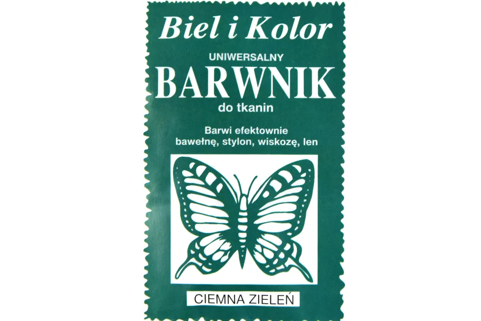 Barwnik do tkanin - Biel i kolor - ciemnozielony, 10 g