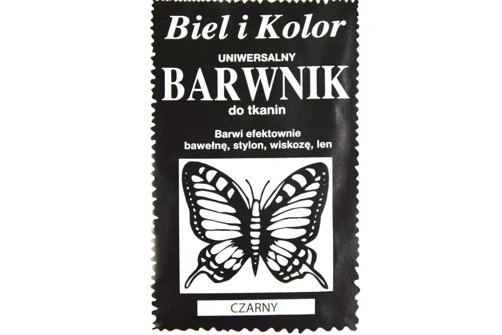 Barwnik do tkanin - Biel i kolor - czarny, 10 g