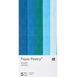 Bibuła do pakowania prezentów Blue Mix - Paper Poetry - 5 szt.