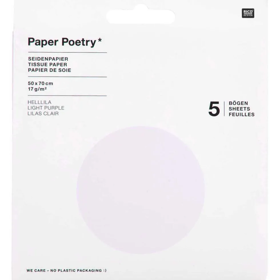 Bibuła do pakowania prezentów Light Purple - Paper Poetry - 5 szt.