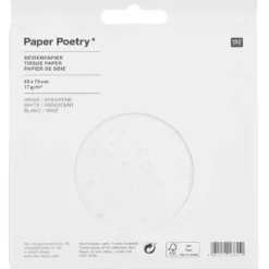 Bibuła do pakowania prezentów - Paper Poetry - biała w opalizujące kropki, 5 szt.