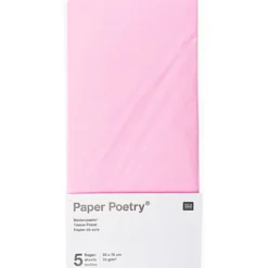 Bibuła gładka do pakowania prezentów - Paper Poetry - różowa, 5 szt.