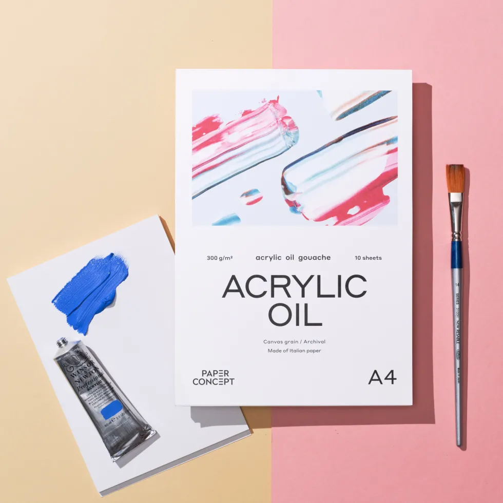 Blok do akryli i oleju Acrylic Oil - PaperConcept - canvas grain A4 300 g 10 ark.