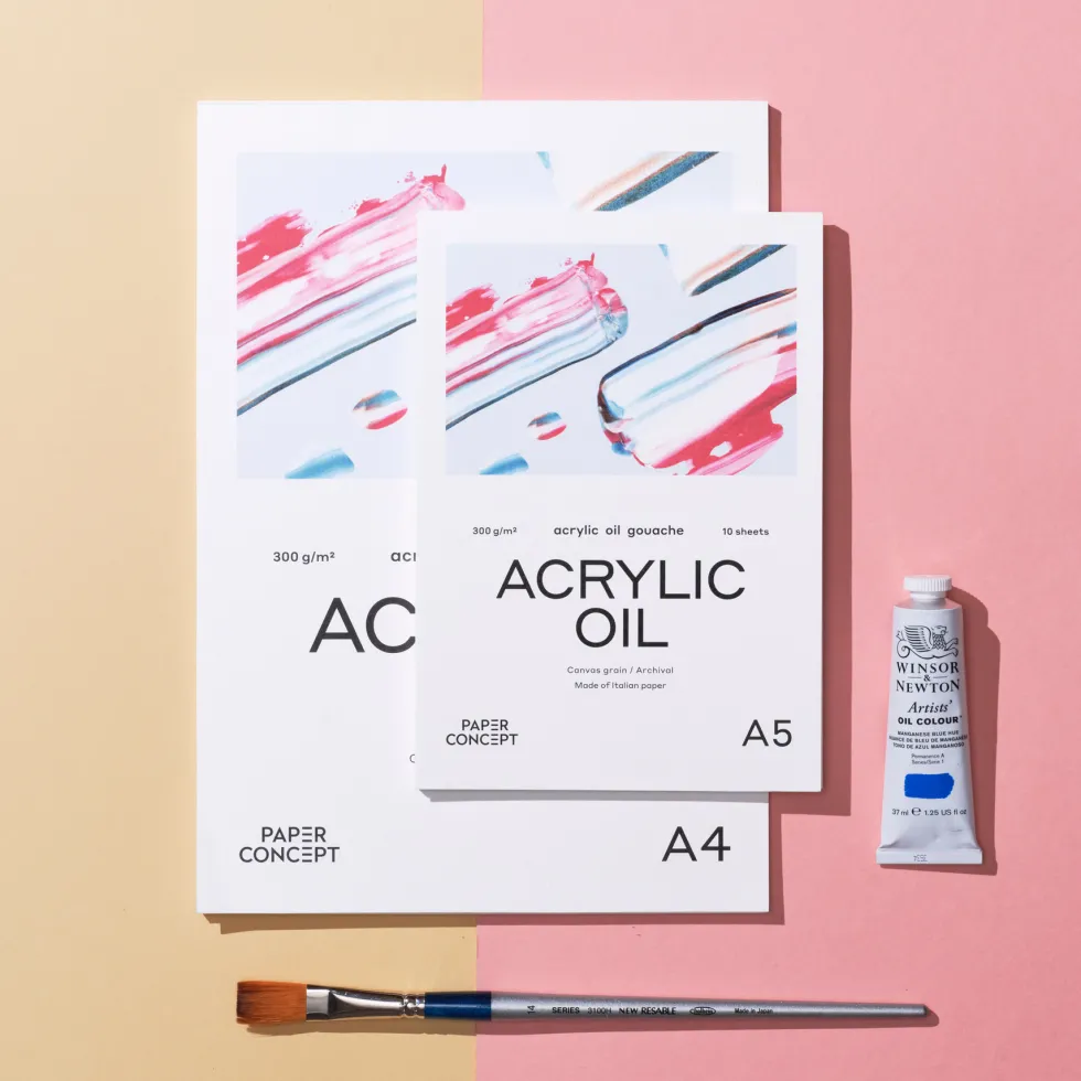 Blok do akryli i oleju Acrylic Oil - PaperConcept - canvas grain A5 300 g 10 ark.