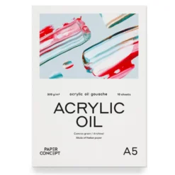 Blok do akryli i oleju Acrylic Oil - PaperConcept - canvas grain A5 300 g 10 ark.
