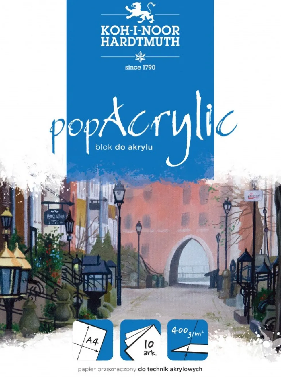 Blok do akryli Pop Acrylic A4 - Koh-I-Noor - 400g, 10 ark.